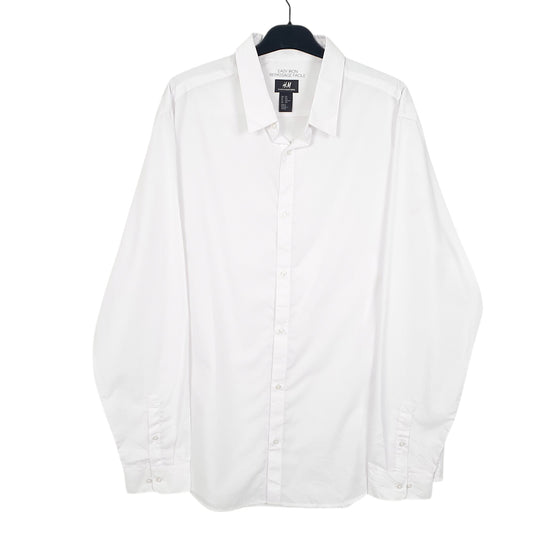 Mens White H&M Coupe Long Sleeve Shirt