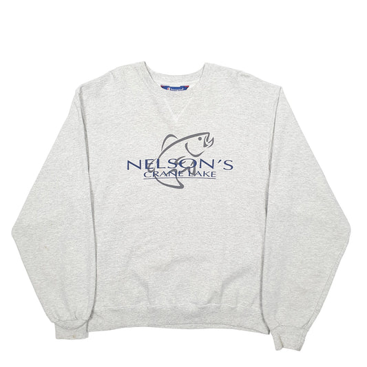 Mens Grey Champion Fishing Crewneck Jumper