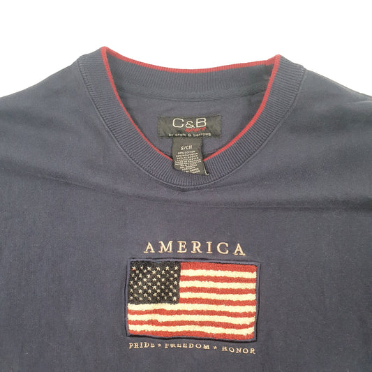 Mens Navy Croft & Barrow USA Flag Crewnexk Jumper