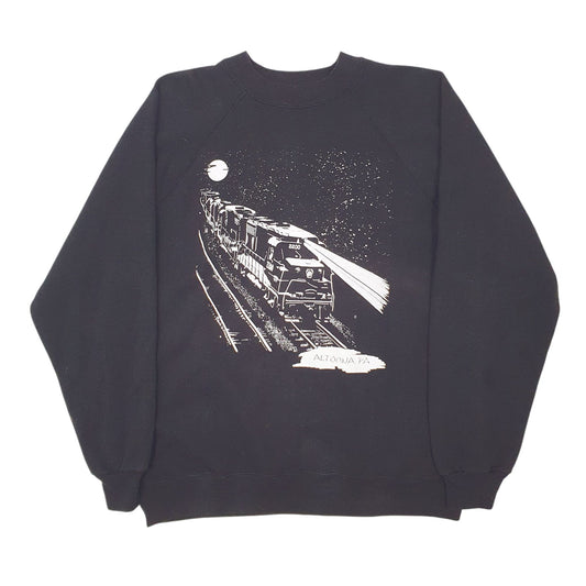 Mens Black Hanes Vintage 90s Made In USA Crewneck Jumper