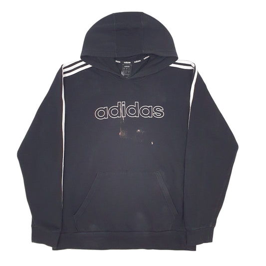 Mens Black Adidas Spellout Hoodie Jumper