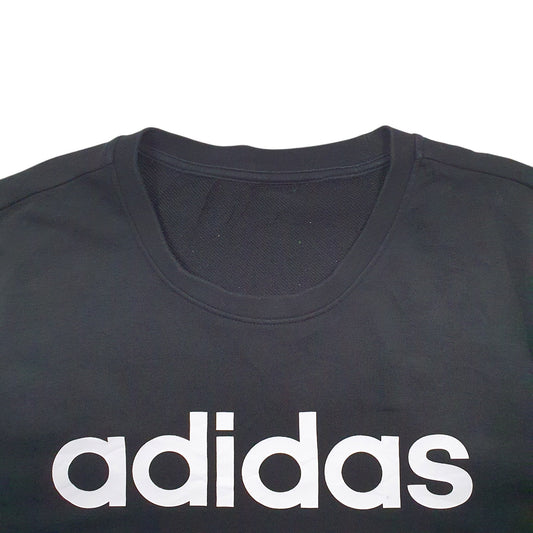 Womens Black Adidas Spellout Crewneck Jumper