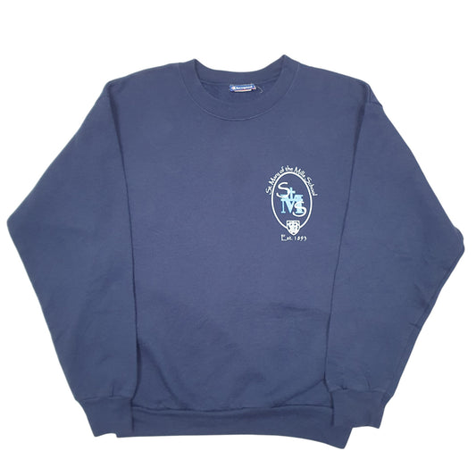 Womens Navy Champion St Mary Of The Mills School Crewneck Jumper