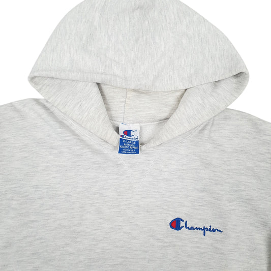 Mens Grey Champion Vintage 90s Made In USA Hoodie Jumper