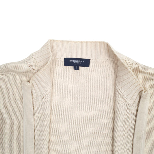 Mens Cream Burberry Full Zip Jumper