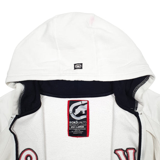 Mens White Ecko Unlimited Spellout Full Zip Jumper