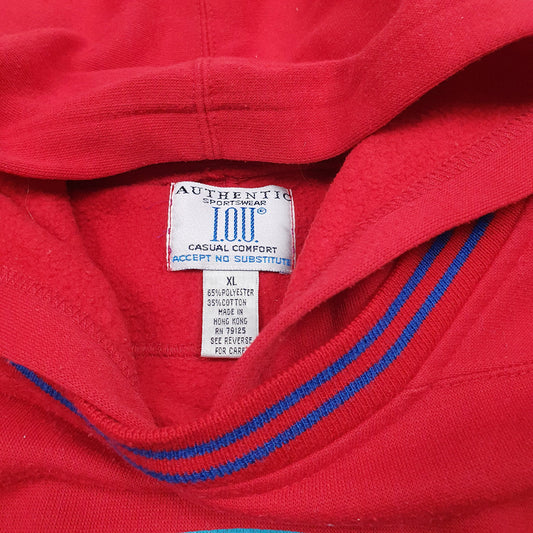 Mens Red IOU Vintage 1992 Classic Comfort Genuine Basic Hoodie Jumper
