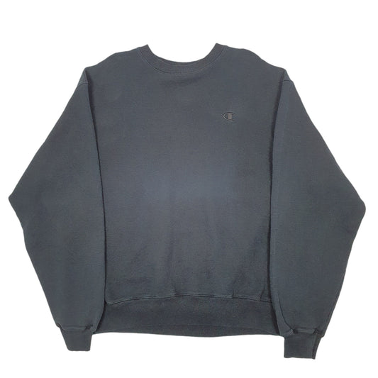 Mens Black Champion Crewneck Jumper
