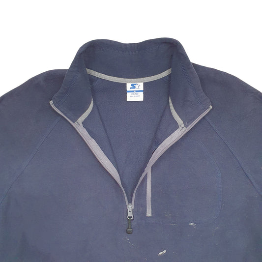 Mens Navy Starter Quarter Zip Jumper