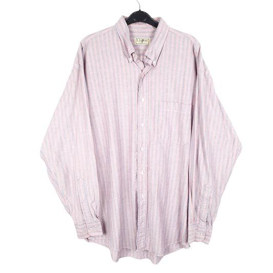 Mens Pink L.L.Bean Vintage Made In USA Oxford Long Sleeve Shirt