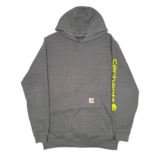 Mens Grey Carhartt Workwear Spellout Hoodie Jumper