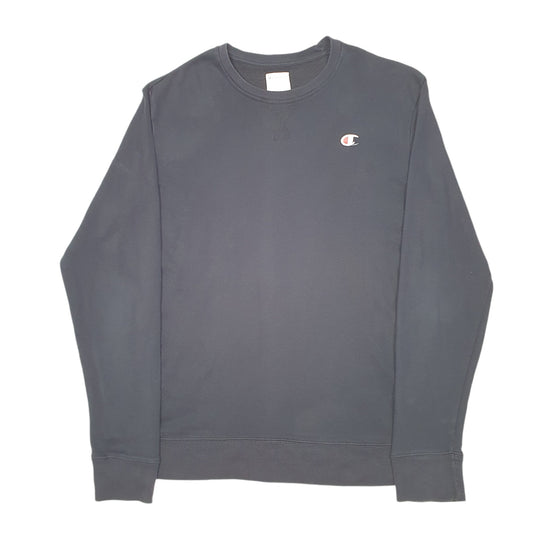 Mens Black Champion Crewneck Jumper