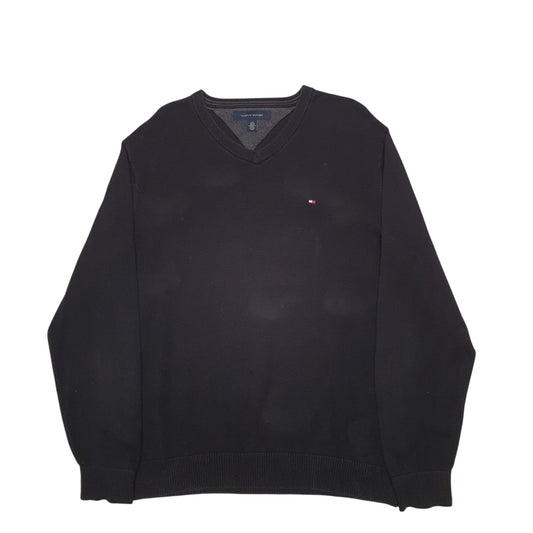 Mens Black Tommy Hilfiger V Neck Jumper