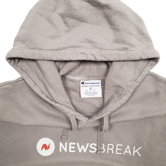 Mens Grey Champion Newsbreak Spellout Hoodie Jumper