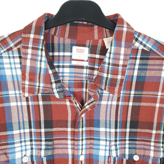 Mens Red Levis Standard Casual Long Sleeve Shirt