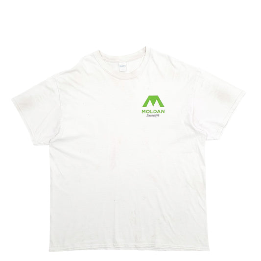 Mens White Gildan Moldan Short Sleeve T Shirt