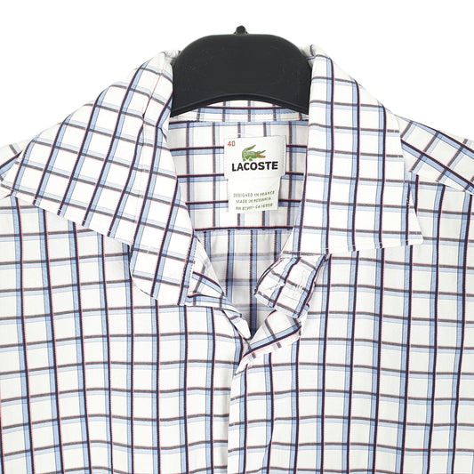 Mens White Lacoste Long Sleeve Shirt