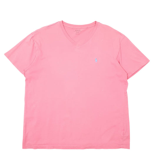 Mens Pink Polo Ralph Lauren V Neck Short Sleeve T Shirt