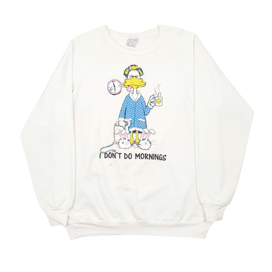 Mens Cream Priplox Vintage 90s Crewneck Jumper