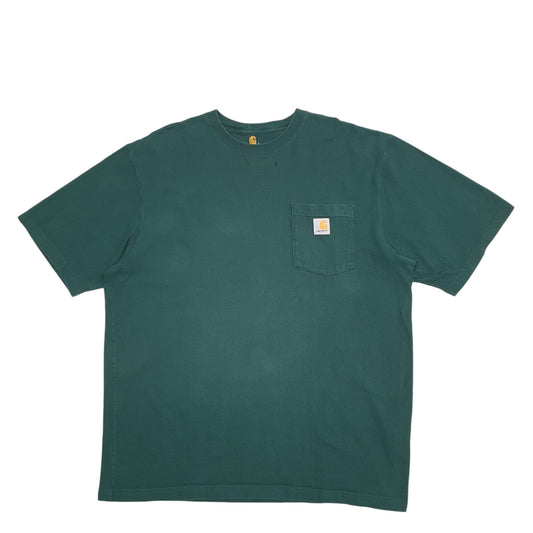 Mens Green Carhartt Short Sleeve T Shirt