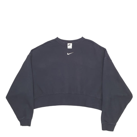 Mens Black Nike Crop Top Crewneck Jumper