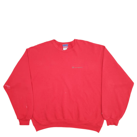Mens Red Champion Crewneck Jumper