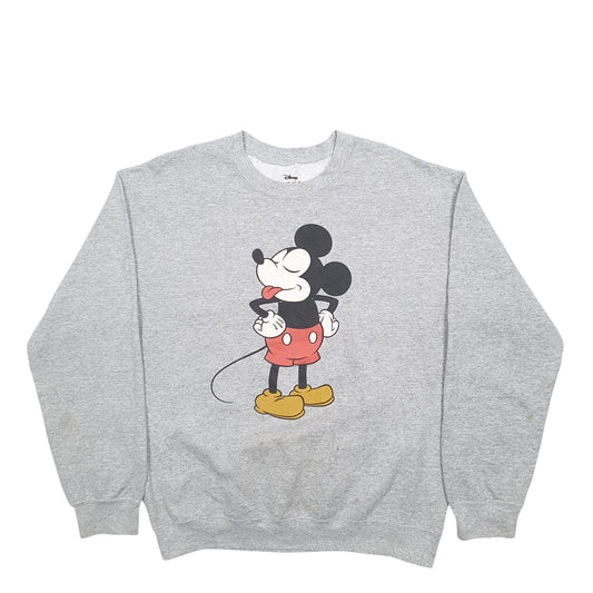 Mens Grey Disney Mickey Mouse Crewneck Jumper