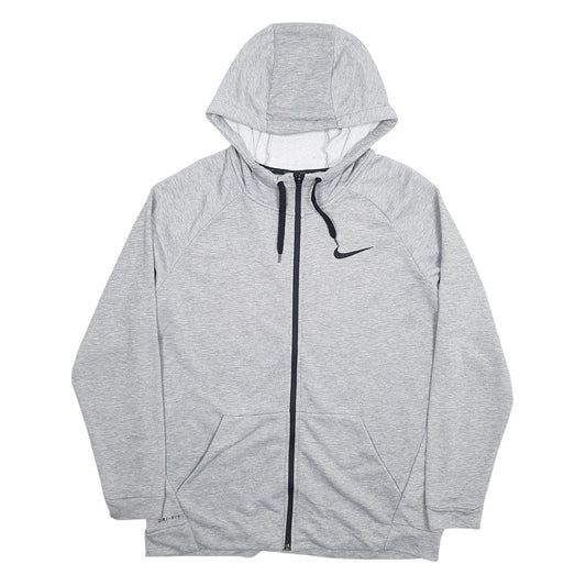 Mens Grey Nike Dri-Fit Active Wear Full Zip Jumper