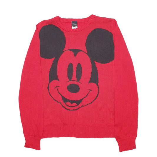 Womens Red Disney Mickey Mouse Disney Crewneck Jumper