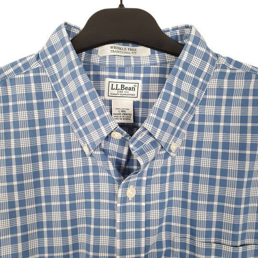 Mens Blue L.L.Bean Long Sleeve Shirt
