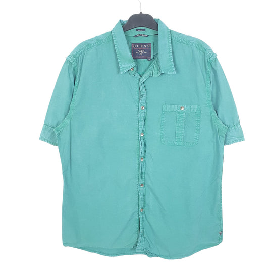 Mens Green Guess LA CA Calle De Alameda Short Sleeve Shirt