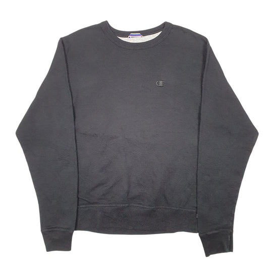 Mens Black Champion Crewneck Jumper