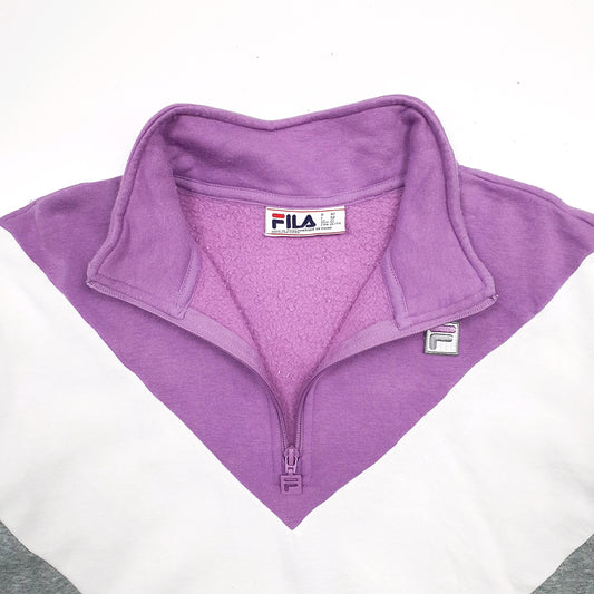 Womens Grey Fila Quarter Zip Jumper