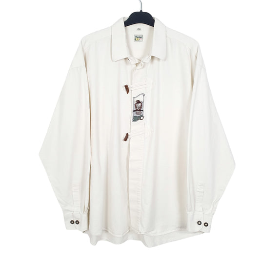Mens Cream Distler Original Bavarian Toggle Tusk Long Sleeve Shirt