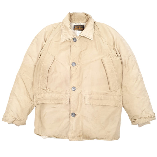 Mens Tan Eddie Bauer Vintage Goose 80s Talon Zipper Arctic Parka Coat