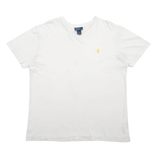 Mens White Polo Ralph Lauren V Neck Short Sleeve T Shirt