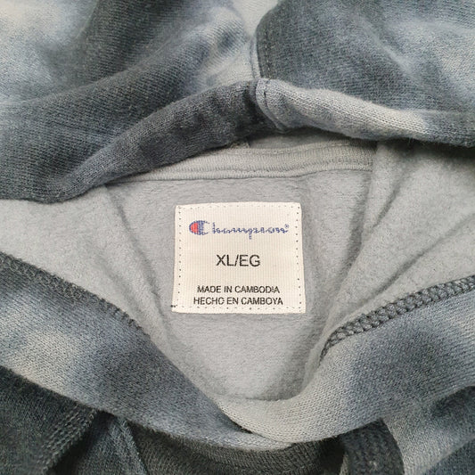 Womens Grey Champion Tie Dye Hoodie Jumper