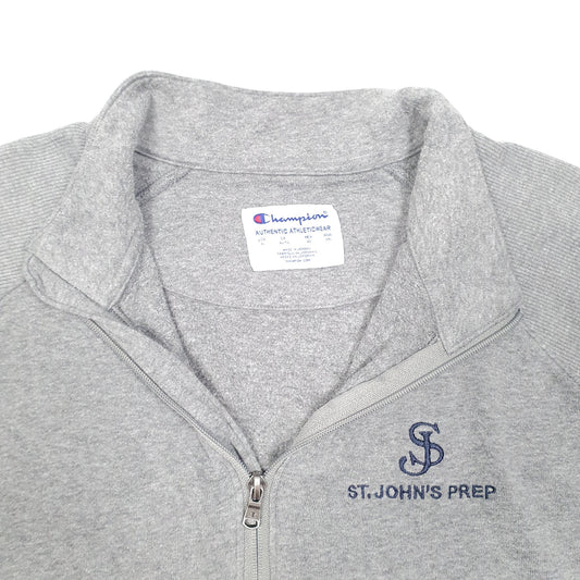 Mens Grey Champion St John's Prep School Quarter Zip Jumper