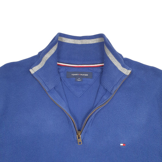 Mens Blue Tommy Hilfiger Quarter Zip Jumper