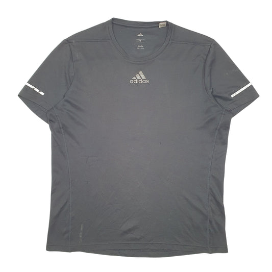 Mens Black Adidas Active Climalite Workout Gym Short Sleeve T Shirt