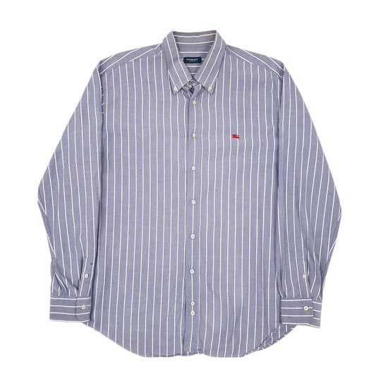 Mens Blue Burberry Long Sleeve Shirt
