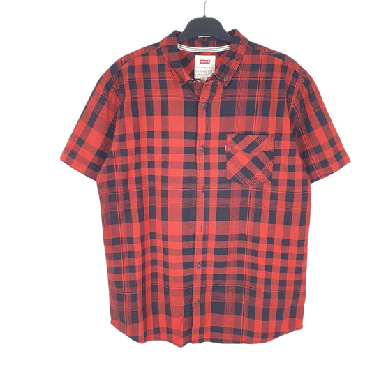 Mens Red Levis Western Short Sleeve Shirt
