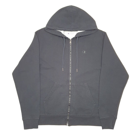 Mens Black Champion Hoodie Full Zip Jumper