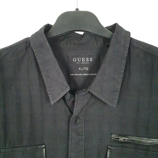 Mens Black Guess Short Sleeve Shirt