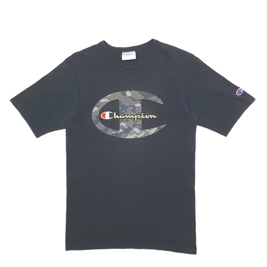 Mens Black Champion Spellout Short Sleeve T Shirt