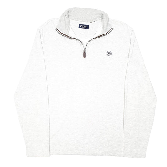 Mens Grey Chaps Quarter Zip Jumper