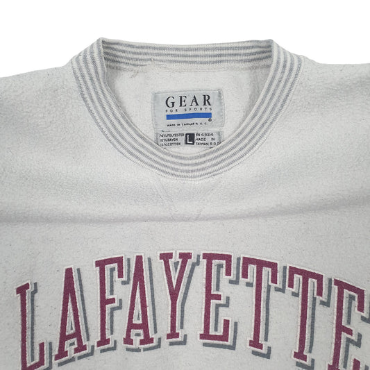 Mens Grey Gear for Sports Vintage 1990s Lafayette USA College Crewneck Jumper