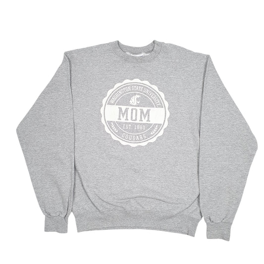 Mens Grey Champion Washington State University Mom Cougars USA Crewneck Jumper