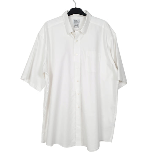 Mens White L.L.Bean Short Sleeve Shirt
