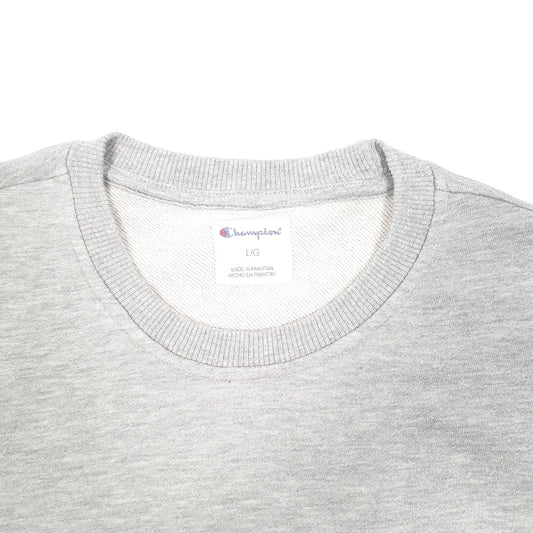 Mens Grey Champion Script Crewneck Jumper